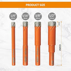 Dry Diamond Drill Bit Set,BGTEC 2pcs 1/4" 6mm Hole Saw for Granite,Marble,Masonry, Concrete, Tile/Ceramic, Glass, Hard Plastic,Vacuum Brazed Diamond Core Drill Bit Kit