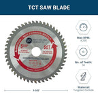 Benchmark Abrasives TCT 5 3/8 Inch Circular Saw Blade, Tungsten Carbide Tipped Non Ferrous Metal Cutting Saw Blades for Cutting, Plastic, Fiberglass, PVC, Aluminum Cutting Blade - ‎(5-3/8" - 50 Teeth)