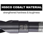 5/8 Cobalt Drill Bit for Metal and Hardened Steel, 1/2 Inch Reduced Shank M35 HSS Twist Jobber Drill Bit, with Index Storage Case
