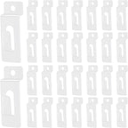 30Pcs Slatwall Utility Notch Hooks, Slat Wall Picture Display Hooks Hanger Panel Shelf Pegboard Slatwall Accessories for Photo Frame Painting Arts Hanging Home Office (White)