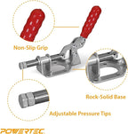 POWERTEC 1PK Toggle Clamp, 300lbs Holding Capacity, 302F Quick Release Push/Pull Clamp for Woodworking Jigs and Fixtures, Pocket Hole Jigs, Welding, CNC (20304)