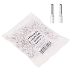500PCS Wire Ferrule Terminals Connectors, AWG20/0.75mm² White Insulated Crimp Pin Terminals Nylon Copper Crimp Ferrules Wire Connector Sleeves for Electrical Projects/Chemical Industry, etc.