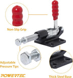 POWERTEC 4PK Push Pull Toggle Clamp, 500lbs Holding Capacity, 305CM Quick Release Push Pull lever Clamp, Stroke Clamp for Welding, Woodworking Jigs and Fixtures, Pocket Hole Jigs, CNC (20318-P4)