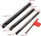 13PCS Indexable Lathe Turning Tool Kit,3pcs Metal Lathe Tool Holder S07K/S10K/S12M-SCLCR06 with 10pcs CCMT060204 Carbide Inserts for Cutting Threading Grooving