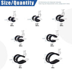 Glarks 84Pcs 7 Sizes 304 Stainless Steel & Rubber Insulated Pipe Clamps Set, Black
