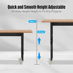 48” Adjustable Wood Work Bench, Heavy Duty Work Table for Workshop, Garage, 3000 Lbs Capacity