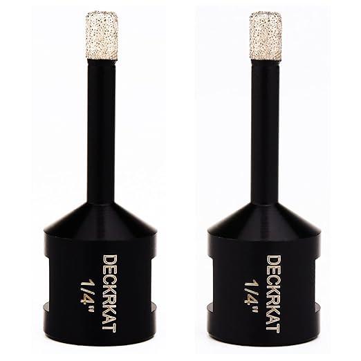 1/4" Dry Diamond Drill Bit Set of 2 Packs, 6mm Tile Hole Saw Drill Bits for Granite Marble Ceramic Glass Porcelain Tiles Stones and Flower-Pots, Core Drill Bits with 5/8-11 Thread for Angle Grinders