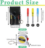 Mini Screwdriver Keychain Tape Measure Keychains Set Retractable Keychain Tape Measure Mini Screwdrivers in Pouch Keychain for Birthday Party Favors and Daily Use, 1 m/ 3 ft (24 Pcs)