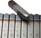 9pcs Heavy Duty Steel Stamp Uppercase Numbers 5/16 8mm Hand Stamping Serial Mark Code Alphabet Punch Kit for Jewelry Metal Sheet Plate Mold Die Making