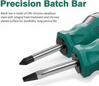 Buspoll Rubber Anti-Skid Handle Stubby Screwdriver Set, 6mm x 38mm Slotted/Phillips, Magnetic Head