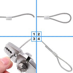 Glarks 50Pcs 1/4''(6mm) Aluminum Crimping Loop Sleeve Wire Rope Sleeves Double Barrel Ferrule for Wire Rope and Cable Line End (1/4''-50Pcs)