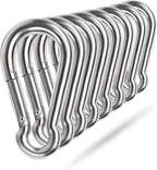 Spring Snap Hooks, 304 Stainless Steel Metal Clip Heavy Duty Rope Connector Small Snap Clamp Key Chain Link Buckle for Hammock Swing Set Outdoor Travel Camping Fishing Hiking