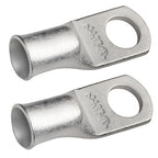 SELTERM 2pcs 1 AWG 3/8" Stud Tinned Copper Wire Lugs, Battery Lugs, Ring Terminals, Battery Cable Ends, 1 Gauge Ring Terminal Connectors, UL Marine Grade Electrical Battery Terminal Connectors