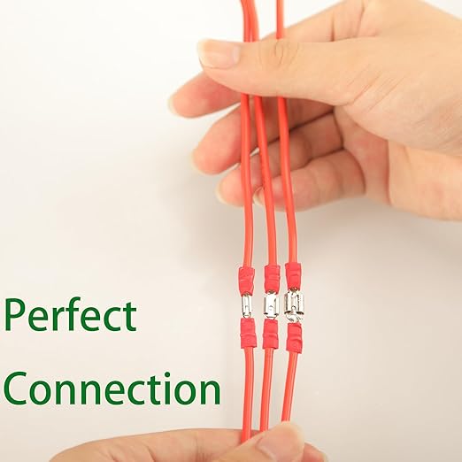 350pcs 19 Types Crimp Connectors, 2.8mm, 4.8mm, 6.3mm Male and Female Spade Terminals, Copper, Red, Blue, Yellow