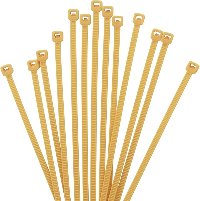 XINGO 1000 PCS 8 inch Cable Zip Ties, 18lb Strength, Small Tie Wraps Self-Locking Nylon Zip Ties for Indoor and Outdoor Use (Gold)