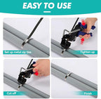Metal Zip Ties Cutter Stainless Steel Cable Tie Gun One hand type for Self-Locking Stainless Steel Cable Ties Heavy Duty Tensioning Cutting Tool with Free Zip Tie Release Tool