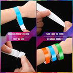 Epakh Paper Wristbands Neon Wrist Bands Waterproof Handbands for Events Lightweight Concert Wristbands Neon Colored Adhesive Wrist Band for Party