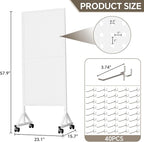 Metal Pegboard Display Stand 2 x 4.9 Feet, Adjustable Height with 40 Peg Board Hooks and Wheels, pegboard display rack, Craft Display Rack, Retail Display Rack, Garage Peg Board, Pegboard