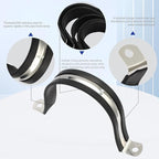 5PCS Reinforced Rigid Pipe Strap Clamp 2-7/8 Inch Conduit Clamp with Rubber Straps, Pipe Brackets for Mounting 2 Hole U Clamps Brackets Strap Hanger Tube Tension Clips Heavy Duty