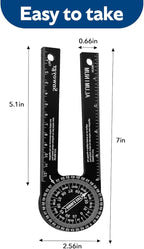 7 Inch Aluminum Miter Saw Protractor, Professional Angle Measuring Tool, Comes with Two Extra Straightedge Protractors for Woodworkers, Builders, Plumbers, Home DIY
