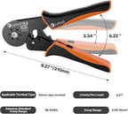 Hexagonal Ferrule Crimper Tool AWG28-5 (0.08-16mm²), Lytool Wire Ferrule Crimping Tool, Self-Adjustable Ratchet Wire Crimping Pliers for Wire Ferrules Terminals Connector Kit, Cables End-sleeves