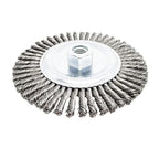 Benchmark Abrasives 6" x 1/4" Stringer Bead Wire Wheel with 5/8"-11 Thread, for Weld Cleaning, Weld Spatter Removal, Stripping, Deburring, Use with Angle Grinders - (6" x 1/4") (Carbon)