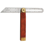 Sliding T-Bevel Gauge, T Bevel Angle Finder with Wooden Handle, Woodworking Measurements Ruler with Locking Mechanism and Dual Scales for Carpenter