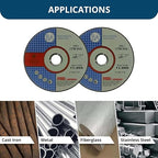 Benchmark Abrasives 6" Pro Metal Self-Sharpening Steel Cutting Cutoff Wheel .045" Thick 7/8" Arbor, Angle Grinder Wheel, Grinder Cutting Wheel - 200 Pack