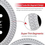 DT-DIATOOL Diamond Tile Blade 3-3/8" (85mm) Cutting Porcelain Tile Ceramic Marble Granite Circular Saw Blade with X Mesh Segment Arbor 10mm-15mm Pack of 2