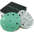 5-Inch 9-Hole 180 Grit Sanding Discs - Heavy-Duty Hook & Loop Film Discs - Sandpaper for Random Orbital Sanders - 50 Pack Box
