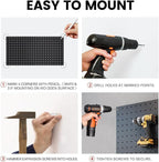 Pegboard, Metal Peg Board, Pegboards Wall Organizer with 38 Pcs Hooks, Sturdy Peg Board for Garage Tool Organization, Home & Office Wall Decoration (Black, 2 Pack)