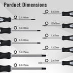Hex Allen Wrench Screwdriver Set (10 Pack in Precision & Standard Metric Sizes 0.9mm 1.27mm 1.3mm 1.5mm 2.0mm 2.5mm 3.0mm, 4.0mm, 5.0mm, & 6mm) - Perfect for RC Cars, Quadcopters, & Helicopters