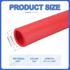 uxcell Pipe Insulation Tube Foam, 1-1/8" ID x 3/16" Thick x 1.64ft Foam Pipe Cover Non-Slip Hollow Tubing Guitar Air Conditioner Stand Fitness Equipment Handles, Red