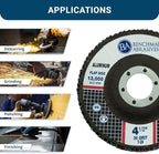 Benchmark Abrasives 4.5" x 7/8" Stearate Coated Type 29 Flap Discs for Aluminum or Other Soft Metals, Angle Grinder Discs for Sanding, Finishing, Grinding, Deburring (10 Pack) - 60 Grit