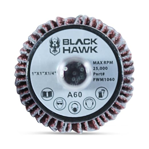 BHA Aluminum Oxide Shank Mounted Flap Wheels, 1” x 1” x 1/4”, 80 Grit - 5 Pack