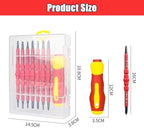 Insulated Electrician Screwdriver Set - 14 in 1 Magnetic Screwdriver Tool Kit Electrical Multifunctional Interchangeable CR-V Screwdrivers with Soft-Grip Screw Drivers