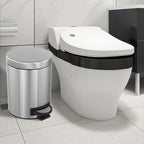 Kitchen Trash Can with Lid, 2 Pack 5 Liter/1.3 Gallon Stainless Steel Trash Can, Oval Step Garbage Can, Soft Close Trash Bin for Bathroom Home Office