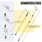 Inspection Mirror - Telescoping Heavy Duty, Lightweight & Durable, 4 ft - 12 ft Pole, 3 Size Acrylic Mirror