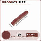 HARFINGTON 6 x 89 Inch Sanding Belts, 4 Pcs 150 Grits Aluminum Oxide Abrasive Belt Sander File Belt for Woodworking, Metal Polishing, Knife Sharpener
