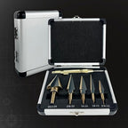 6pcs Step Drill Bits for Metal, Step Drill Bit Set 50 Sizes Tri-Flat Shank HSS Titanium-Coated with Center Punch for Aluminum, Wood, Plastic, with Aluminum Case, from Pro-Edge Technology
