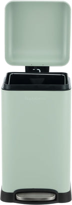 happimess HPM1012I Betty Retro Mini 3.2-Gallon Step-Open Trash Can, Fingerprint Resistant, Modern, Minimalistic for Home, Kitchen, Laundry Room, Office, Bedroom, Bathroom, Pistachio Gelato