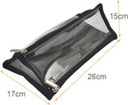 Large Capacity Hanging Eco Polyester Travel Toiletry Bag Makeup Cosmetic Bag 4-in-1 Roll-Up Make Up Storage Organizer With 4 detachable Removable Zipper Clear TPU Pouches & Hook