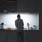 WOBANE Under Cabinet Lighting, 24 inch Plug in LED Counter Light Bar, Hand Wave Activated, Touchless Dimmable for Kitchen Cabinet, Shelf, Under Desk, Color Tunable 2700K to 6500K,White Panel,1400LM