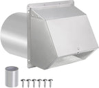 10 Inch Hooded Wall Vent with Screen and Damper, Exterior Wall Exhaust Vent Cover Cap for Kitchen Range Hood Dryer Ventilation and Outdoor Air Exhaust, Stainless Steel