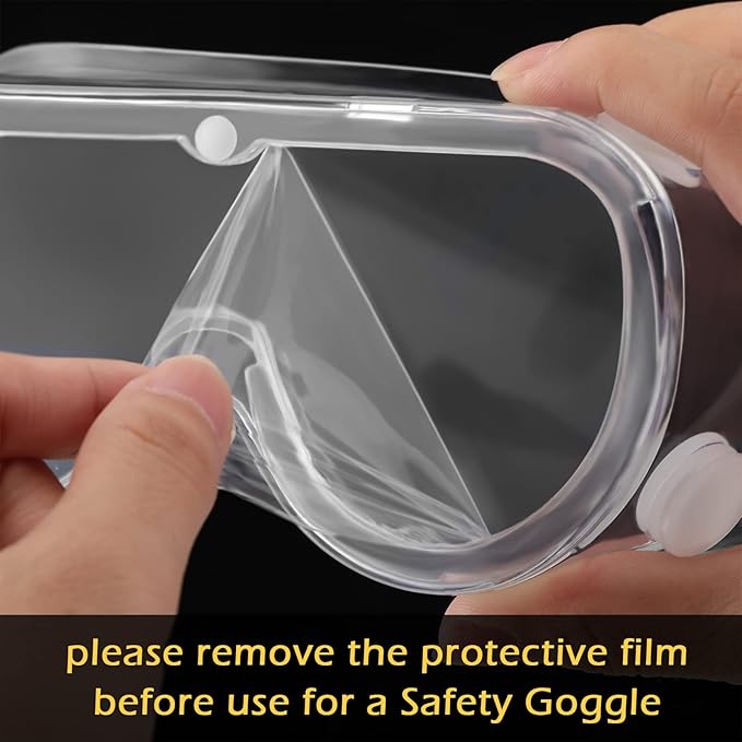 Yunsailing 30 Pack Protective Safety Goggles Clear Lab Over Glasses Anti Fog Eye Protection Goggles for Men Women(Clear, Black)