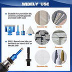 Diamond Core Drill Bit Set for Porcelain Tile Ceramic Marble Granite Drilling,BRSCHNITT 9pcs Vacuum Brazed Diamond Hole Saw with 5/8-11 Thread （1/4" 3/8" 4/5" 1-3/8" 2" 2-1/2"）