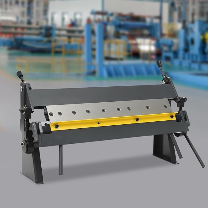 24" Sheet Metal Brake,Pan and Box Brake,Metal Sheet Bender for Carbon Steel,Copper,Aluminum,Ergonomic Handles,Floor Standing,Ideal for Metal Roofs,Car Doors,Windows,Furniture