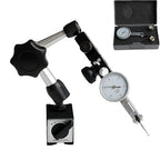 HDLNKAK Professional Dial Test Indicator with Magnetic Base Stand and Storage Case，0-0.03"x0.0005" Test Indicator，with 2 Metal Dovetail Clamps 3/8'' and 5/32'' in Storage Case