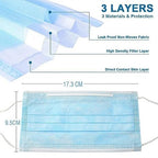 2,000pcs Disposable Face Masks- 3 Ply Breathable Mask For Adults - Blue (40 Packs of 50)