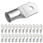 SELTERM 25pcs 2/0 AWG 1/4" Stud Marine Grade Tinned Copper Battery Cable Lugs, 00 Gauge Ring Terminals, UL Wire Lugs Electrical Cable Ends, Terminal Connectors